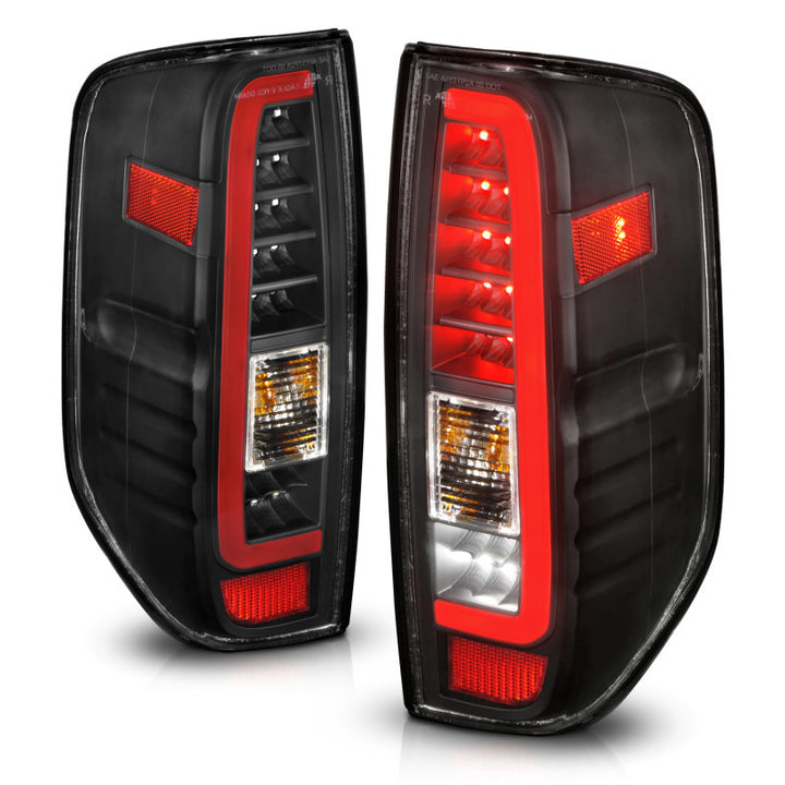 ANZO 2005-2021 Nissan Frontier LED Taillights Black Housing/Clear Lens - Bull Strap