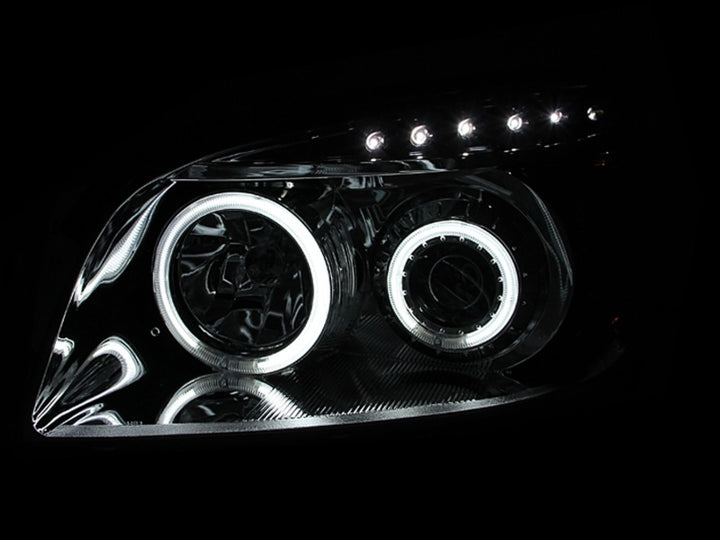 ANZO 2006-2008 Toyota Rav4 Projector Headlights w/ Halo Black - Bull Strap