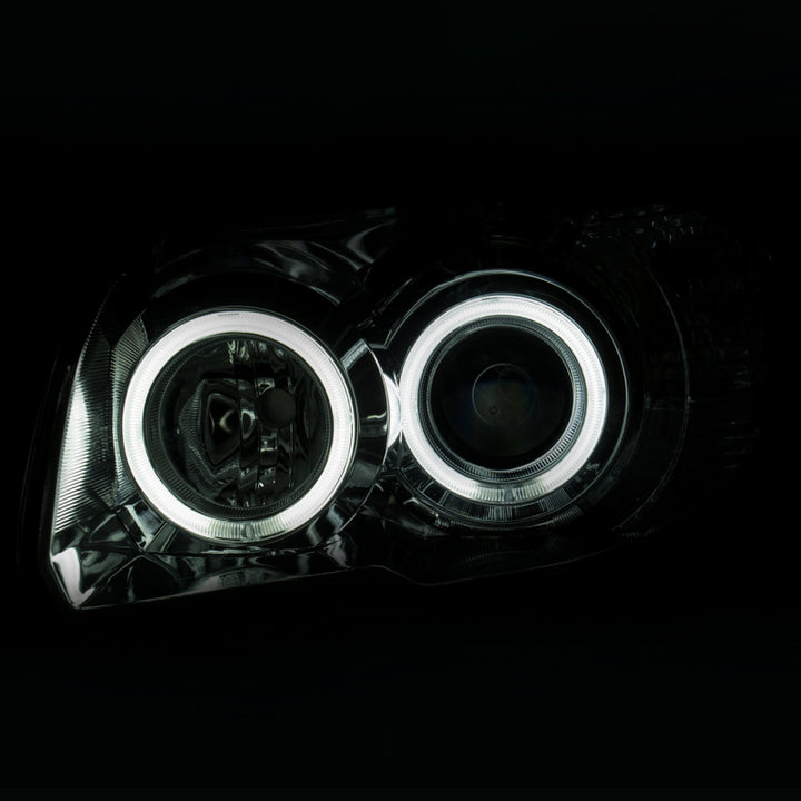 ANZO 2006-2009 Toyota 4Runner Projector Headlights w/ Halo Chrome - Bull Strap