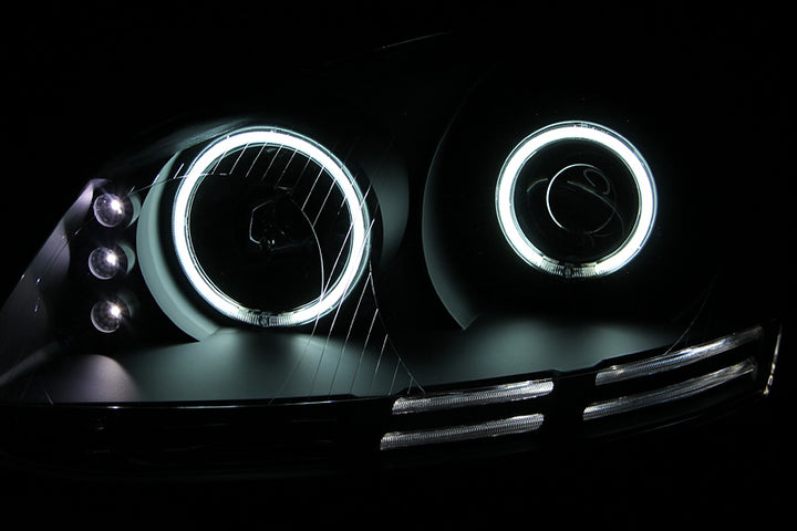 ANZO 2006-2009 Volkswagen Rabbit Projector Headlights w/ Halo Black (CCFL) - Bull Strap