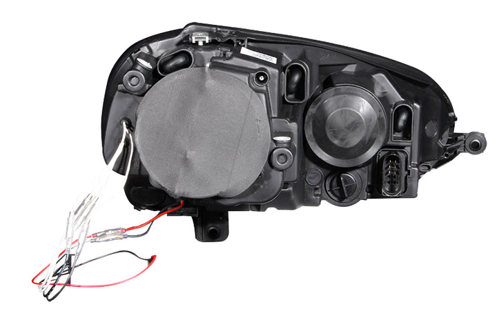 ANZO 2006-2009 Volkswagen Rabbit Projector Headlights w/ Halo Black (CCFL) - Bull Strap