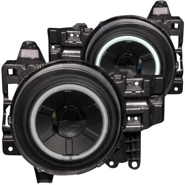 ANZO 2007-2013 Toyota Fj Cruiser Projector Headlights w/ Halo Black - Bull Strap
