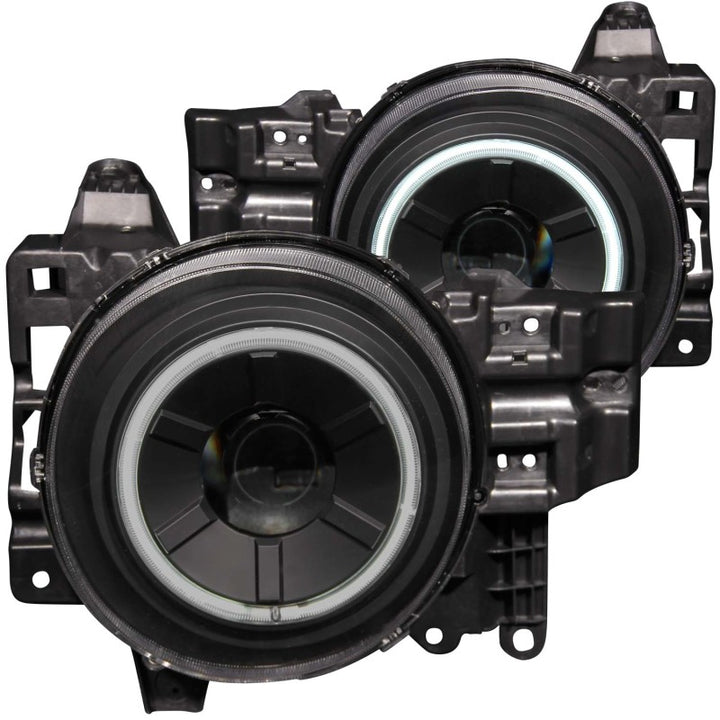 ANZO 2007-2013 Toyota Fj Cruiser Projector Headlights w/ Halo Black - Bull Strap