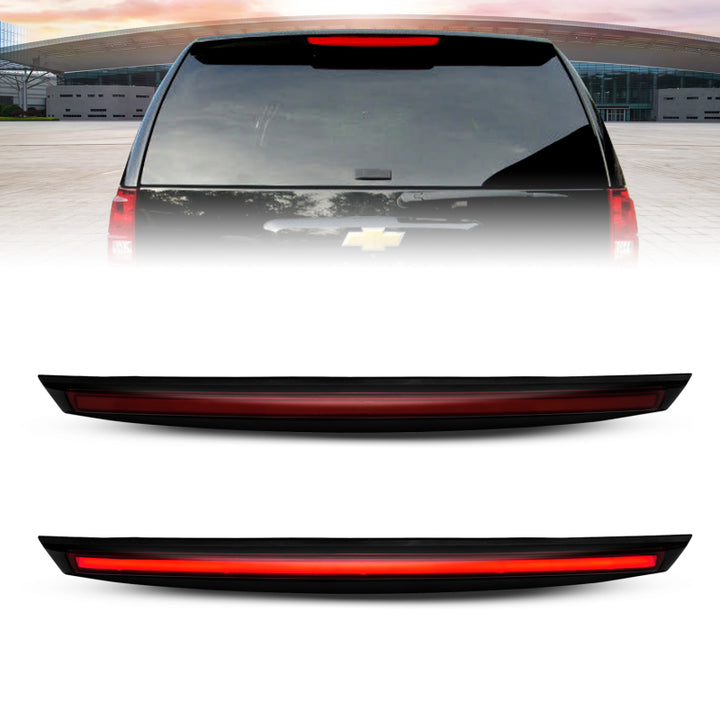ANZO 2007-2014 Chevrolet Suburban 1500 LED 3rd Brake Light Black Housing Smoke Lens w/ Spoiler 1pc - Bull Strap