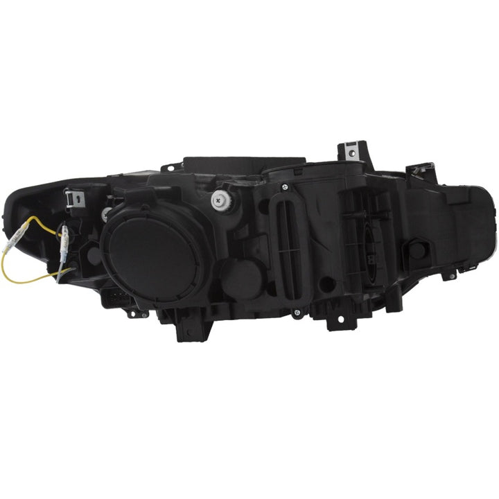 ANZO 2012-2015 BMW 3 Series Projector Headlights w/ U-Bar Black - Bull Strap