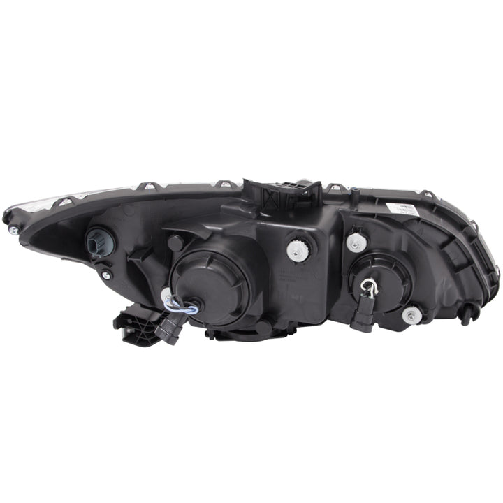 ANZO 2012-2015 Honda Civic Projector Headlights w/ U-Bar Black - Bull Strap