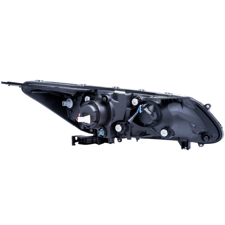 ANZO 2013-2015 Honda Accord (4dr ONLY) Projector Headlights w/ U-Bar Black - Bull Strap