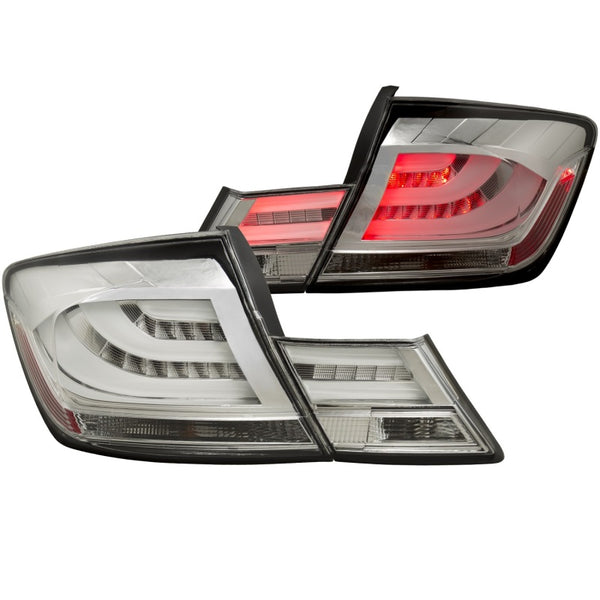 ANZO 2013-2015 Honda Civic (excludes hybrid) LED Taillights Chrome - Bull Strap