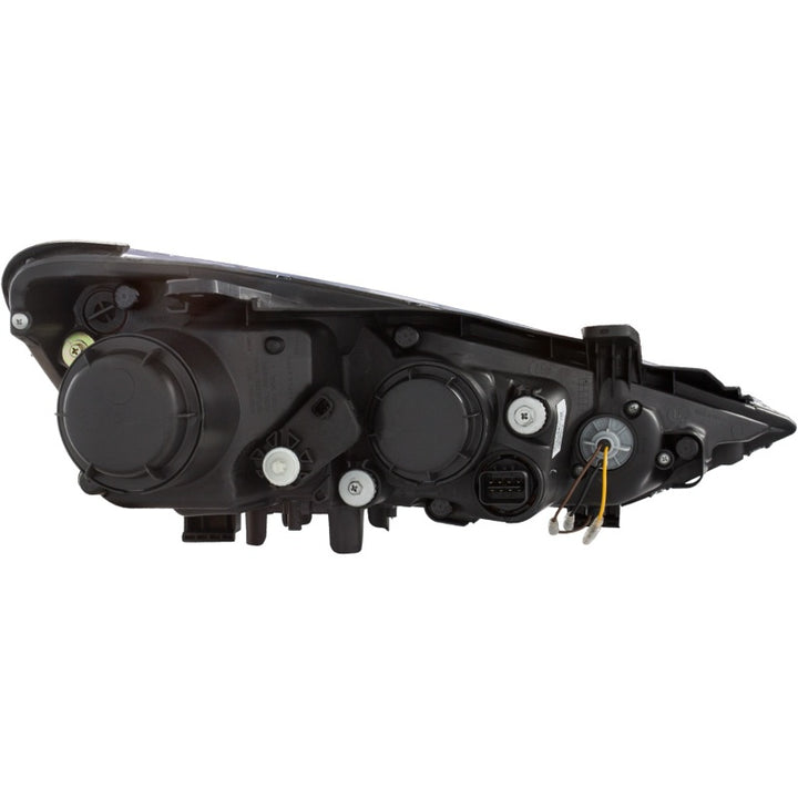 ANZO 2013-2015 Hyundai Genesis Projector Headlights w/ Plank Style Design Black (HID Compatible) - Bull Strap