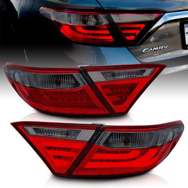 ANZO 2015-2016 Toyota Camry LED Taillights Smoke - Bull Strap