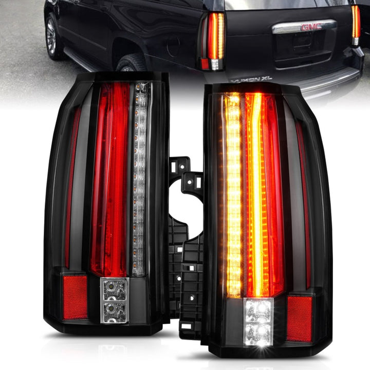 ANZO 2015-2017 GMC Yukon/Yukon XL LED Taillights Black - Bull Strap