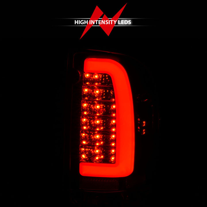 ANZO 95-00 Toyota Tacoma LED Taillights Chrome Housing Clear Lens (Pair) - Bull Strap
