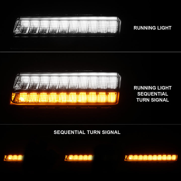 ANZO Wrangler 18-21/Gladiator 20+ LED Side Marker Lights Smoke w Sequential Signal - Bull Strap