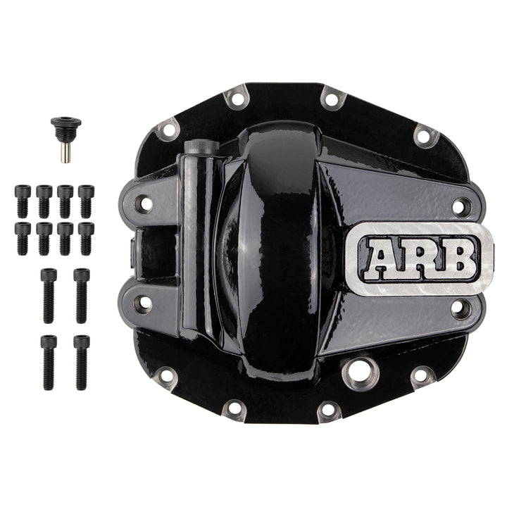 ARB Diff Cover Blk Jeep JL Rubicon Front - Bull Strap
