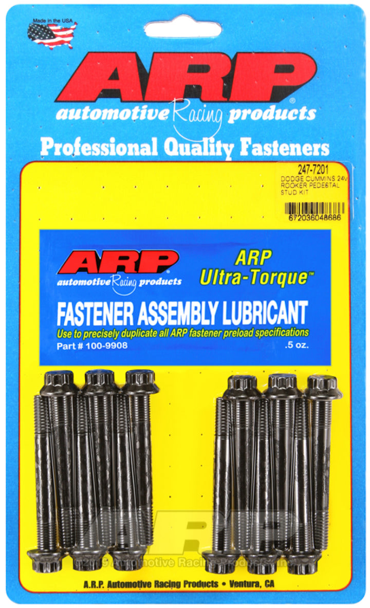 ARP Dodge Cummins 24V Rocker Pedestal Rocker Stud Kit - Bull Strap