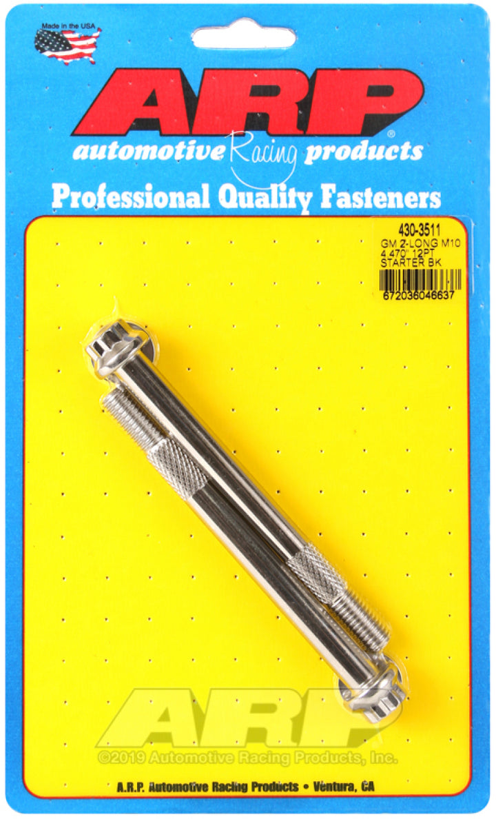 ARP GM M10 X 4.470in 12pt SS Starter Bolt Kit - Bull Strap