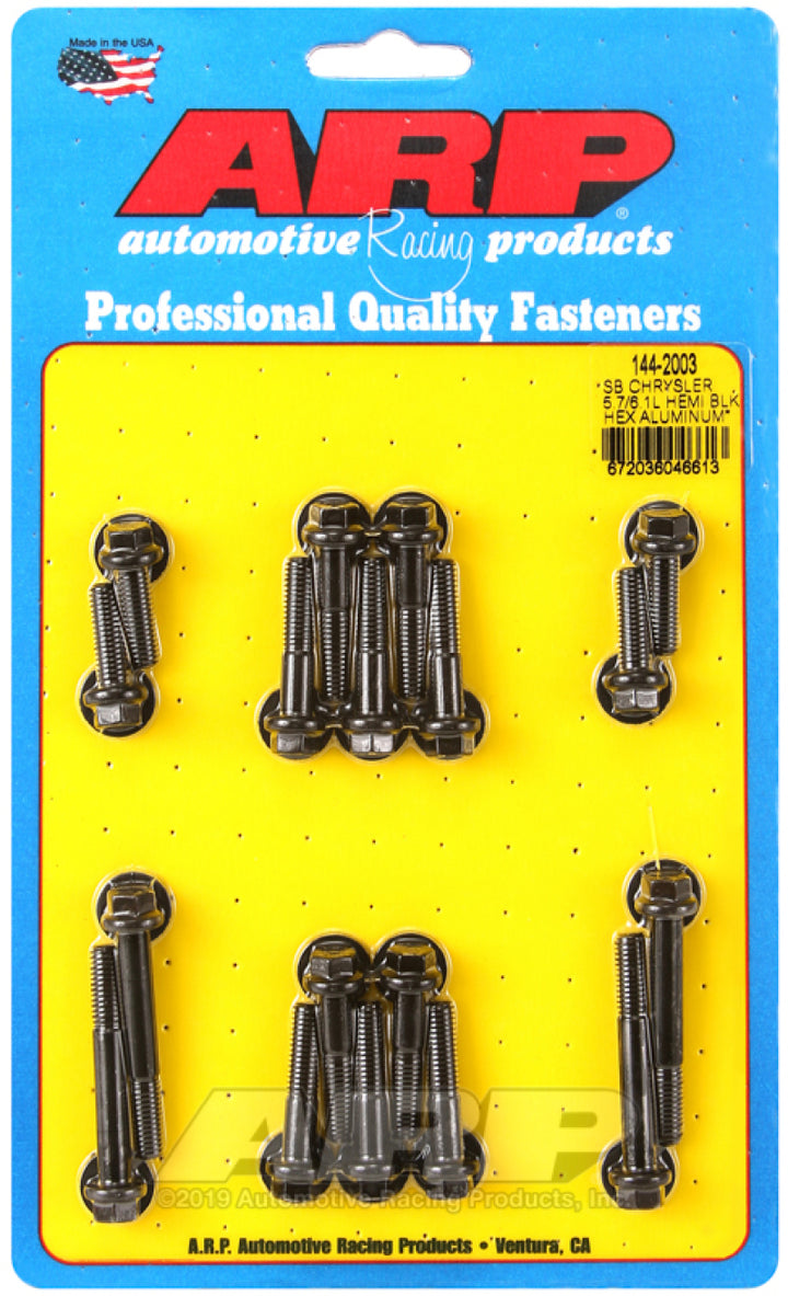 ARP Small Block Chrysler 5.7/6.1L Hemi Hex Aluminum Intake Manifold Bolt Kit - Bull Strap