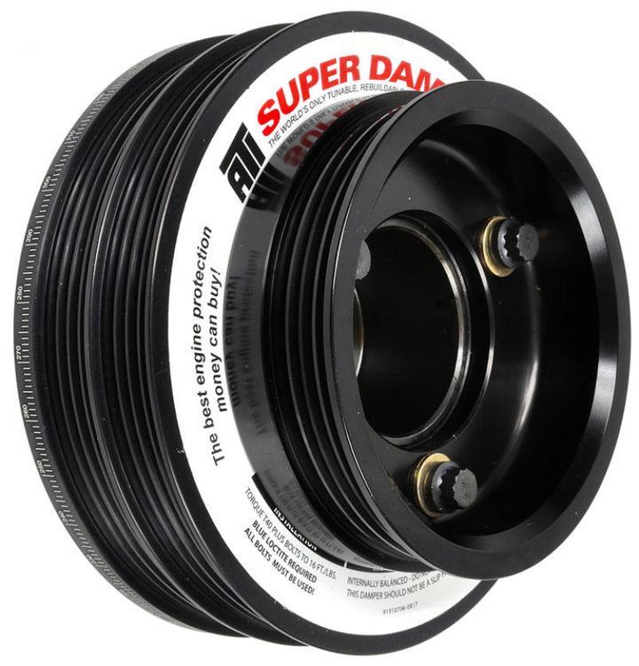 ATI Damper - 5.67in - Alum - (2) 4 Grv - Nissan RB26 - R32 Only - 1Pc - w/Power Steering Pulley - Bull Strap