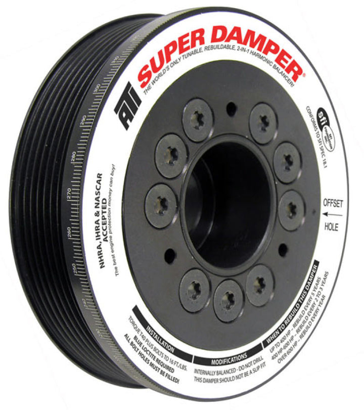 ATI Damper - 5.67in - Alum - 6 Grv - Toyota 2Zz-Ge - 1.8L - 4 Percent OD - 1Pc - Bull Strap