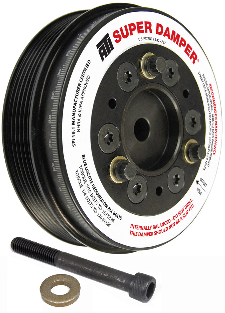 ATI Damper - 5.74in - Alum - 6 Grv - Mini Cooper S - 1.6L - 2 Percent OD - 1Pc - Bull Strap