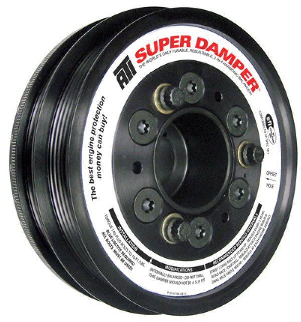 ATI Damper - 6.10in - Alum - 4 & 5 Grv - Acura Nsx 3.0L - 600 HP or Less - 1Pc - Bull Strap