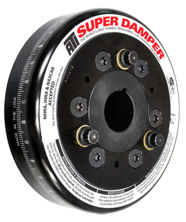 ATI Damper - 6.325in - Steel - Chevy SB / 90 Deg V6 - 409 - Pont 4Cyl - 3 Ring - 1Pc - Bull Strap