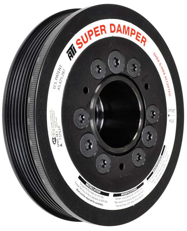 ATI Damper - 6.78in - AL - 6 Grv - 10 Per UD - LS1/2/3/6/L76 - 97-13 28T 8mm HTD Drive Rear - 3 Ring - Bull Strap