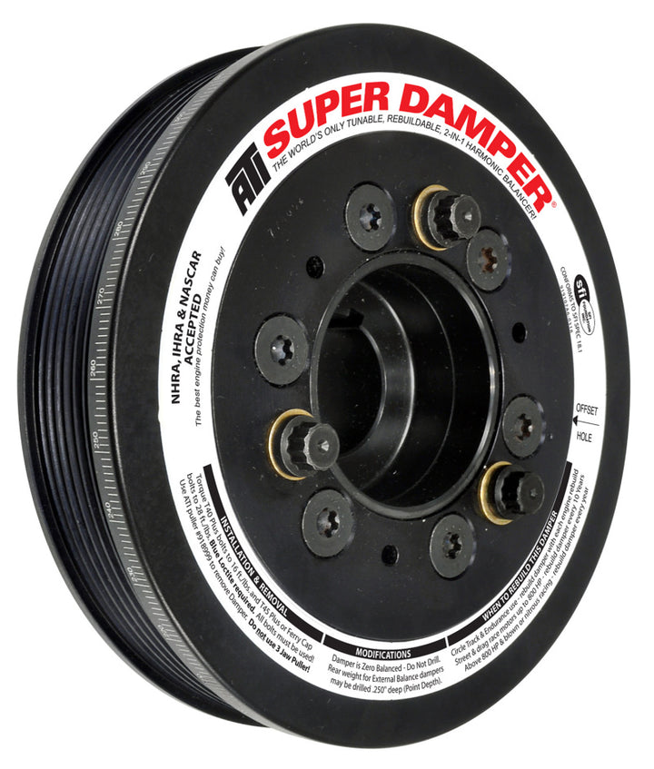ATI Damper - 6.78in - Alum - 6 Grv - Toyota Supra - 94-98 - JZ80 - 15 Percent OD - Req gatK06077 - Bull Strap