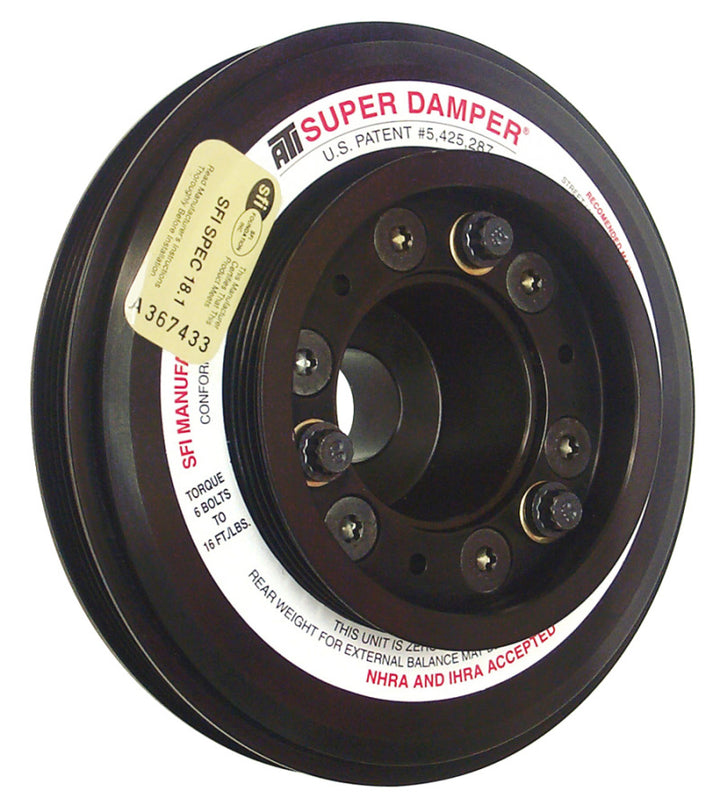ATI Damper - 7.45in - Alum - (3) 4 Grv - Nissan RB26 R32 - 1000 HP - 2 Ring - 1Pc - Bull Strap