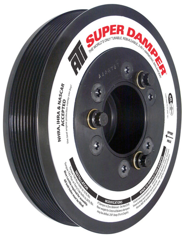 ATI Damper - 7.45in - Steel - 8 Grv - Ford 7.3 - Powerstroke - 99-03 - Ext Bal - 3 Ring - Diesel - Bull Strap