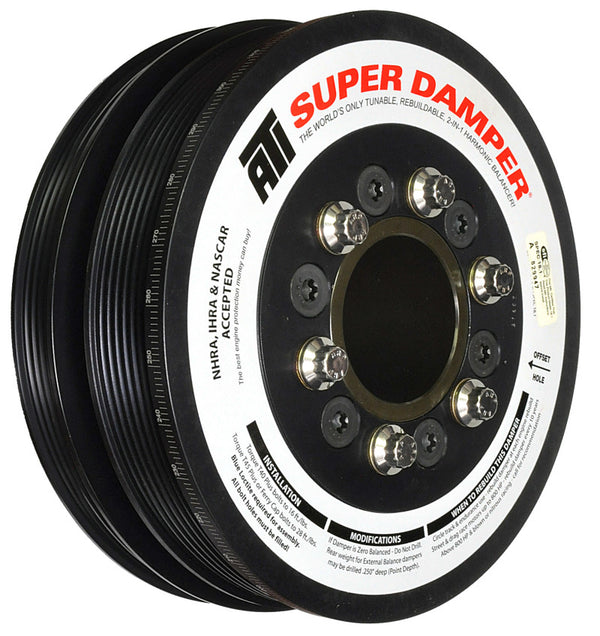 ATI Damper - 7.48in - Alum - 6/4 Grv - LS3 Camaro - 10-15 - Gen 3 Vortec Truck - 6 Bolt - LS - Bull Strap