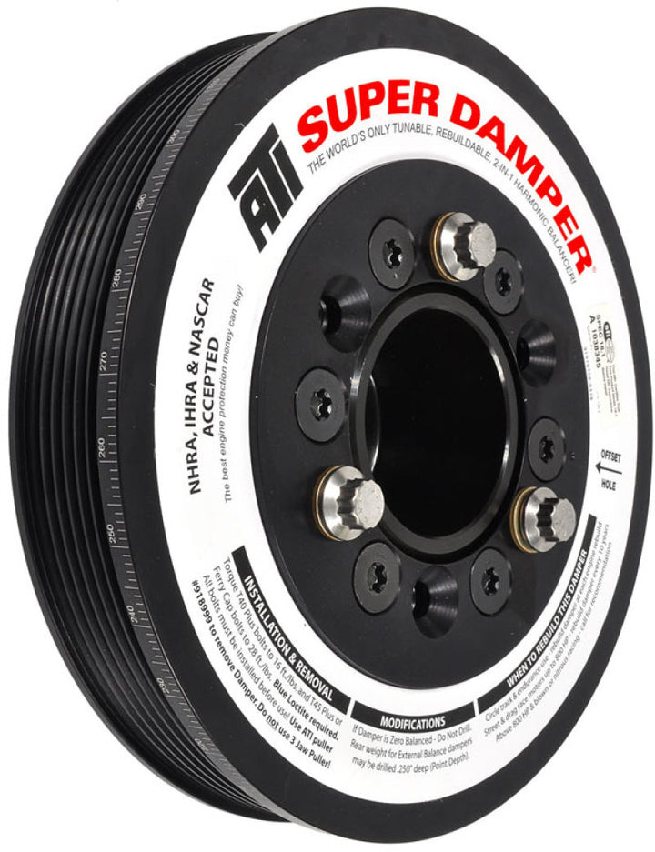 ATI Damper - 7.48in - Alum LW - 6/4 Grv - LSA - 09-15 Cadillac CTS-V (Excl SC Pulley) - Bull Strap