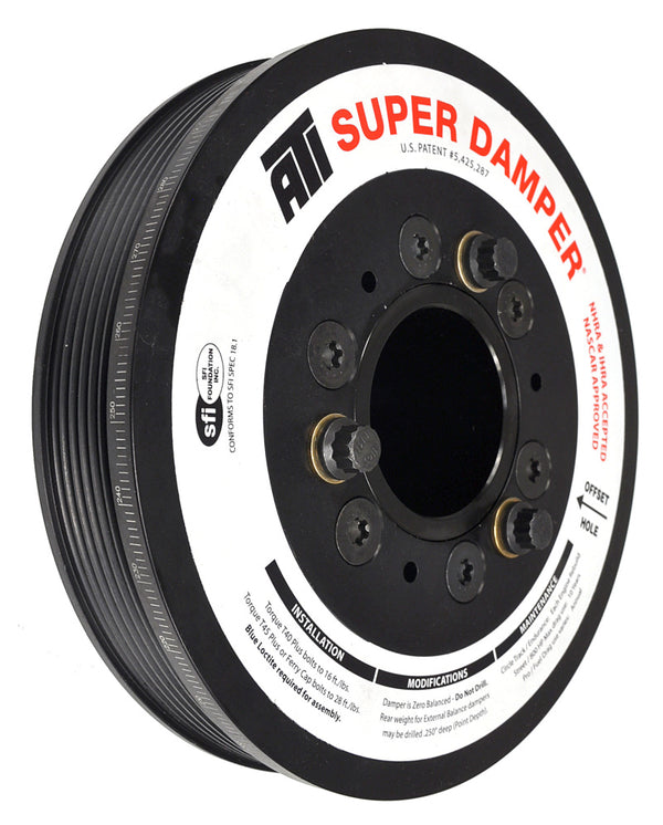 ATI Damper - 7.48in - Alum LW - 6 Grv - LS1/LS2 - F & V Body - No A/C - 3 Ring - Bull Strap