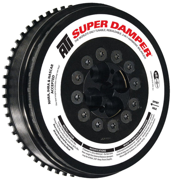 ATI Damper - 7.98in - Steel - 8 Grv - Cummins - 07.5-15 6.7L w/Reluctor Wheel - 3 Ring Hvy - Diesel - Bull Strap