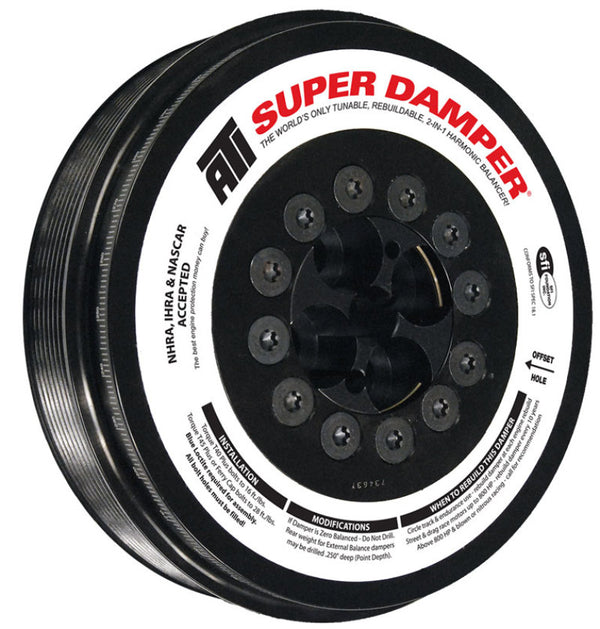 ATI Damper - 7.98in - Steel - 8 Grv - Cummins - 2003-07.5 - 5.9L - 3 Ring Hvy - Diesel - Bull Strap
