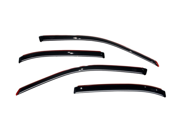 AVS 01-05 Honda Civic Ventvisor In-Channel Front & Rear Window Deflectors 4pc - Smoke - Bull Strap