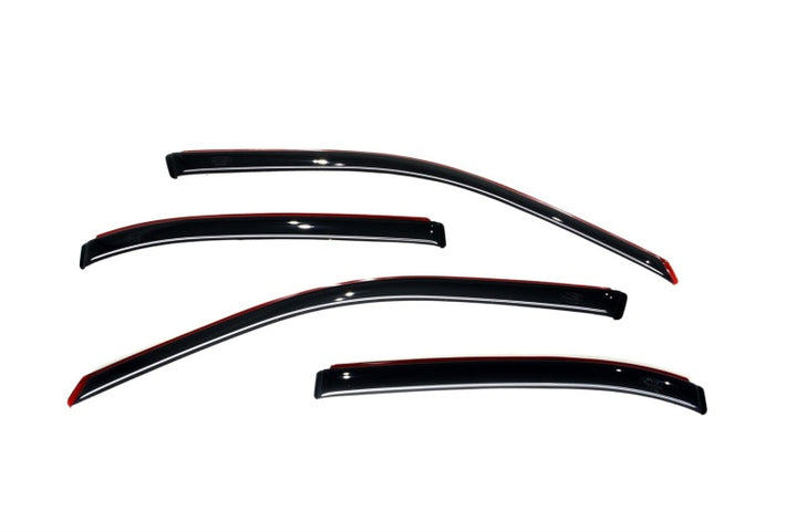 AVS 01-05 Honda Civic Ventvisor In-Channel Front & Rear Window Deflectors 4pc - Smoke - Bull Strap
