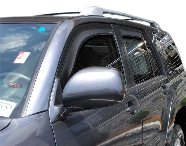 AVS 03-09 Toyota 4Runner Ventvisor In-Channel Front & Rear Window Deflectors 4pc - Smoke - Bull Strap