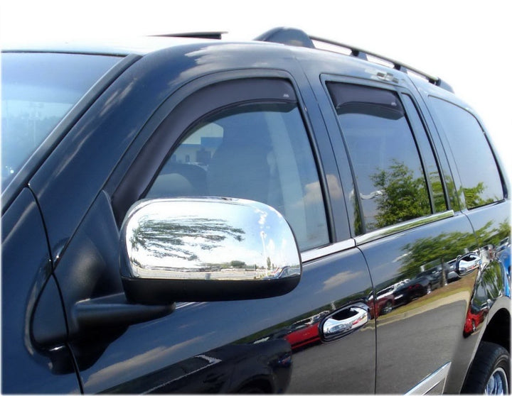 AVS 07-10 Chrysler Aspen Ventvisor In-Channel Front & Rear Window Deflectors 4pc - Smoke - Bull Strap