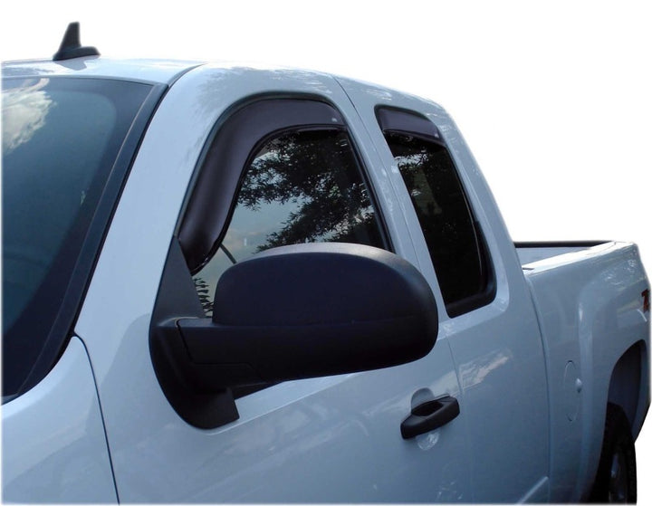 AVS 07-13 Chevy Silverado 1500 Ext. Cab Ventvisor Front & Rear Window Deflectors 4pc - Smoke - Bull Strap