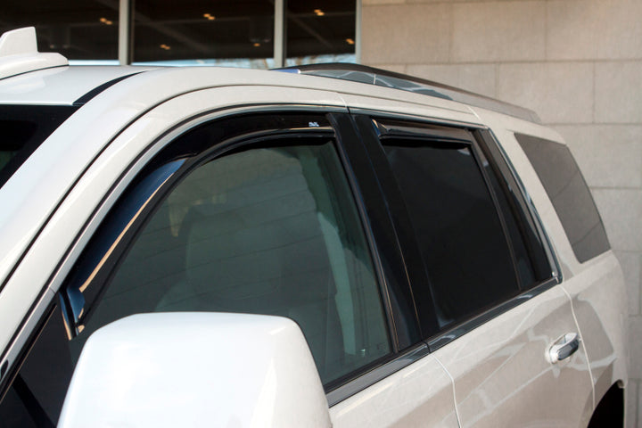 AVS 07-14 Cadillac Escalade Ventvisor In-Channel Front & Rear Window Deflectors 4pc - Smoke - Bull Strap