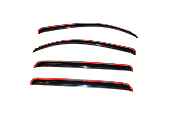 AVS 07-18 Toyota Tundra Crewmax Ventvisor In-Channel Front & Rear Window Deflectors 4pc - Smoke - Bull Strap