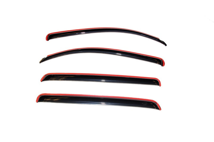 AVS 07-18 Toyota Tundra Crewmax Ventvisor In-Channel Front & Rear Window Deflectors 4pc - Smoke - Bull Strap