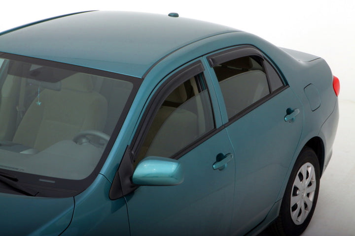 AVS 09-13 Toyota Corolla Ventvisor Outside Mount Window Deflectors 4pc - Smoke - Bull Strap
