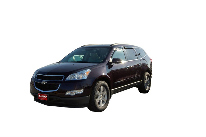 AVS 09-17 Chevy Traverse Ventvisor Outside Mount Window Deflectors 4pc - Smoke - Bull Strap
