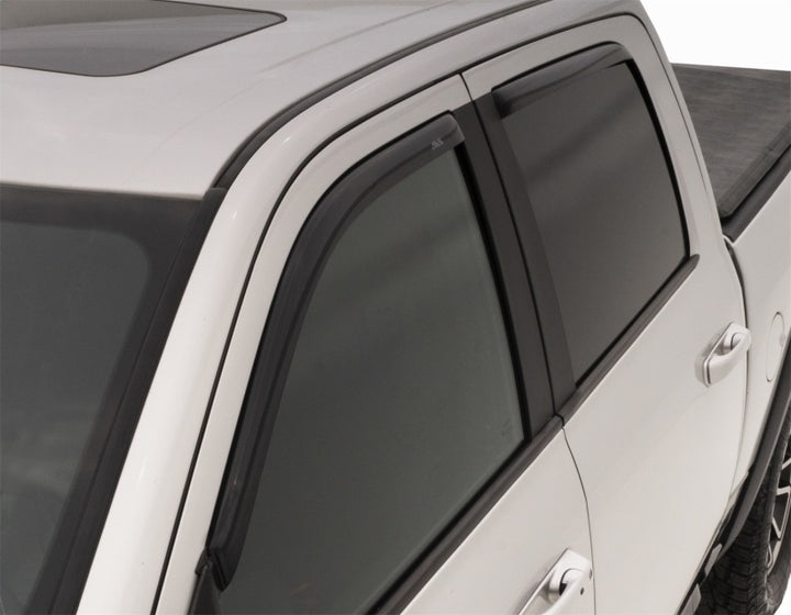 AVS 09-18 Dodge RAM 1500 Crew Cab Ventvisor In-Channel Front & Rear Window Deflectors 4pc - Smoke - Bull Strap