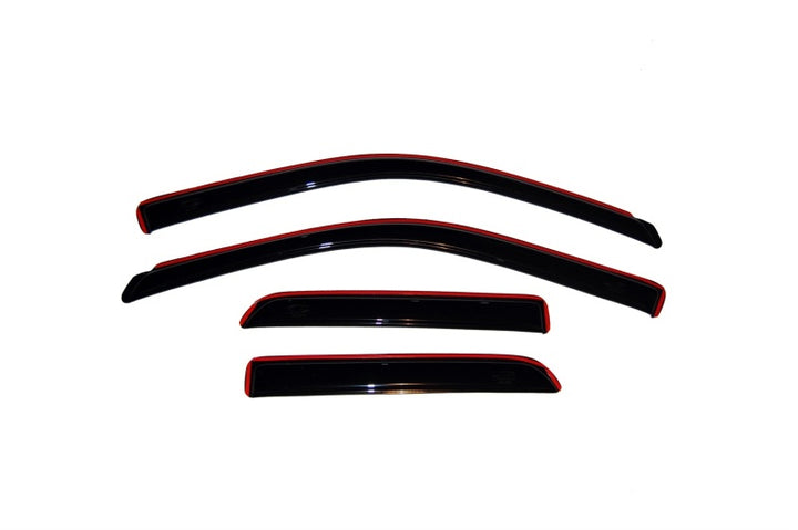 AVS 09-18 Dodge RAM 1500 Quad Cab Ventvisor In-Channel Front & Rear Window Deflectors 4pc - Smoke - Bull Strap