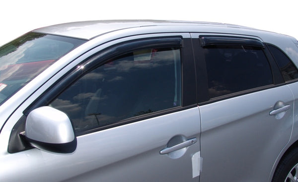 AVS 11-13 Mitsubishi Outlander Sport Ventvisor Outside Mount Window Deflectors 4pc - Smoke - Bull Strap