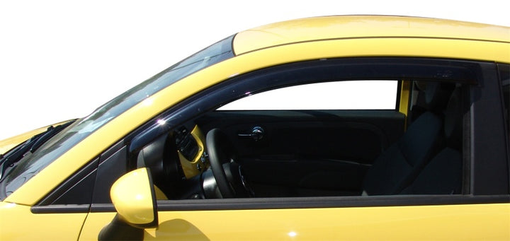 AVS 11-17 Fiat 500 Ventvisor Outside Mount Window Deflectors 2pc - Smoke - Bull Strap