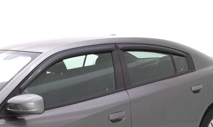 AVS 11-18 Dodge Charger Ventvisor Outside Mount Window Deflectors 4pc - Smoke - Bull Strap